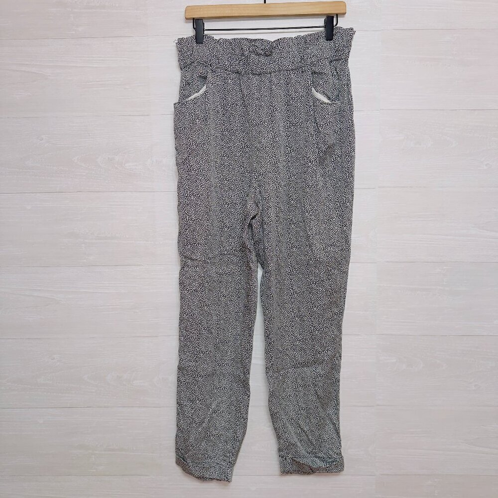 Thread & Supply Women's Black Pebble Print High Waisted Lyocell Causal Pants